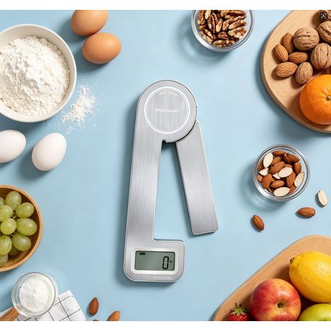 Balance de cuisine numérique Aigostar acier inoxydable 5kg précision 1g, pliable étanche fonction tare, pratique pour cuisson