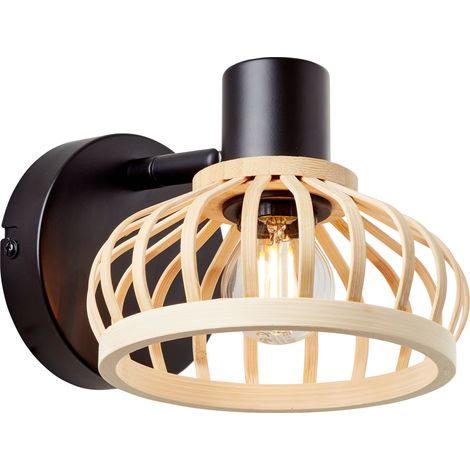 Brilliant Norah Wandspot holz hell/schwarz, Metall/Bambus, 1x D45, E14, 28 W (1/5)