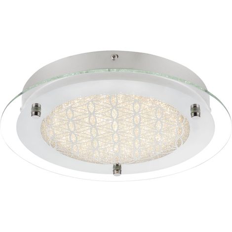 Plafoniera LED plafoniera cromo specchio bordo cristallo design 28 cm soggiorno camera da letto