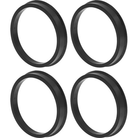 Bagues De Centrage De Moyeu De Roue 4 Pièces Polycarbonate Noir, OD 64.1mm, ID 57.1mm, Ép. 10mm, Anti-Vibrations, Réduit L'Usure Des Roulements, Installation Directe, Pour Voiture (1/5)