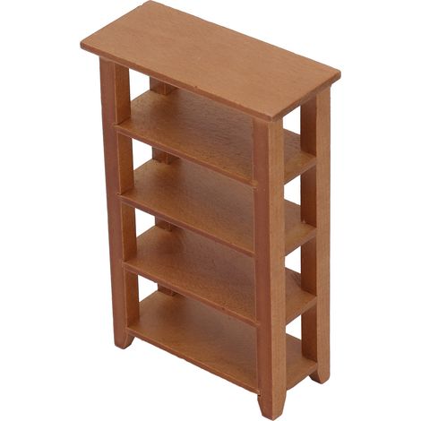 Étagère à 4 niveaux pour maison de poupée, aspect réaliste, couleur unie, échelle 1:12, support à fleurs pour la décoration de maison de poupée, cadeau, bordeaux (1/5)