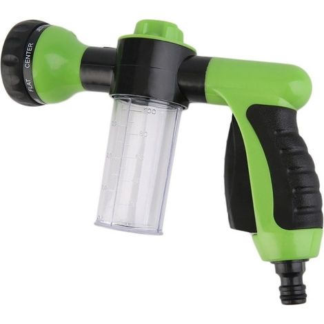 Pistolet d'arrosage avec réservoir pour savon ou engrais - Jet Wash - 8 modes de pulvérisation - Pulvérisateur distributeur pour tuyau d'arrosage