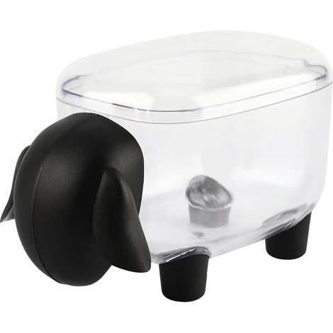Mini Boîte de Rangement pour Coton-Tige en Forme de Mouton (Noir) - Porte-Cure-dents et Coton Cosmétique Organisateur (1/5)