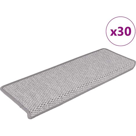 Stufenmatten Selbstklebend Sisal-Optik 30Stk. 65x21x4cm Platina vidaXL