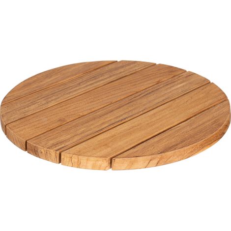deVries ""LAZY SUSAN"" Drehteller aus Teakolz 6 Latten rustikale Optik ø40 x 5 cm