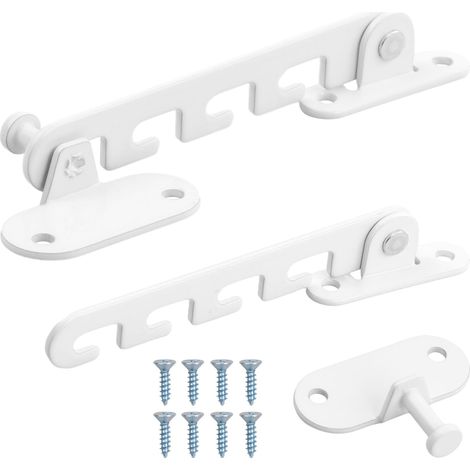 2Pcs entrebâilleur de fenêtre à battant, réglable sans perçage, blanc 10.5cm. (1/5)