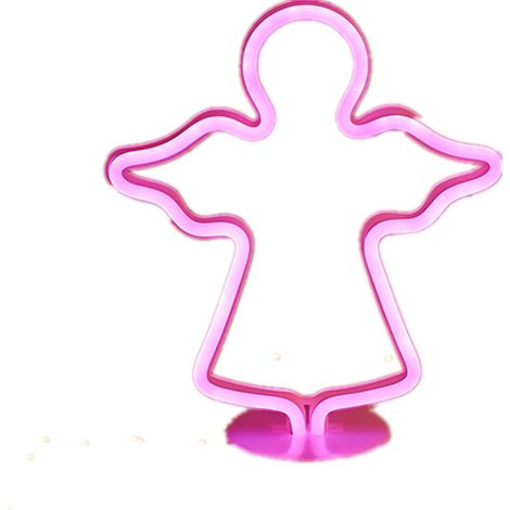 Angel Neon Light LED Neon Signs Night Light Room Decor Light with Holder Base Table Neon Light for Bedroom Gift - Plug Into Wall USB ( Angel ) (1/2)
