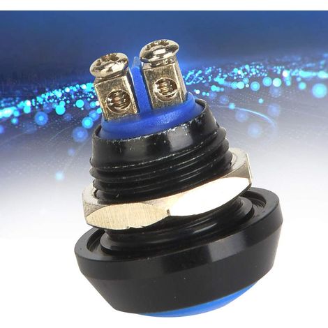Interrupteur de Réinitialisation à Bouton-poussoir Interrupteur momentané en Métal 12mm 3A 250VAC IP65 Borne à Vis Tête Ronde Auto-réinitialisation pour la Réparation d'équipement de (1/5)