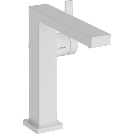 Hansgrohe Tecturis E - Waschtischarmatur mit Push-Open-Ablaufgarnitur, CoolStart, EcoSmart, weiß matt 73040700 (1/4)