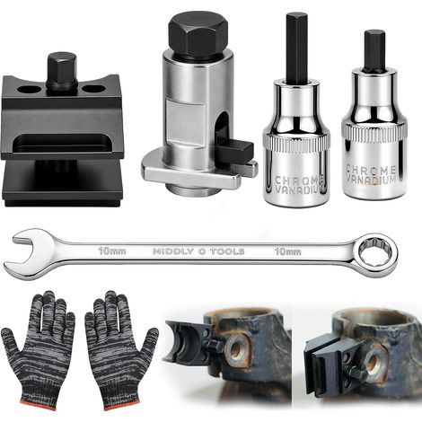 Kit Écarteur de Jambe de Force, 4 Pièces Extracteur Rotule Suspension, Écarteur de Fusée d'Essieu, avec Clé et Gants, Réparation Amortisseur pour Voitures, SUV, Véhicules, Utilitaires (1/5)