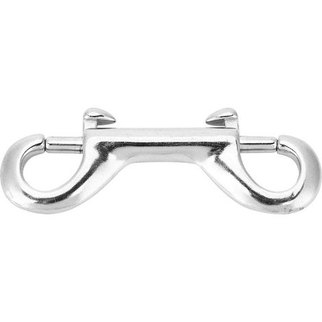 Mousqueton Double, Double-End Crochet de plongée Double-extrémité Clip Crochet en Acier Inoxydable Snap-vis Crochet Durable Printemps Boucle de plongée sous-Marine, Argent(65mm) (1/5)