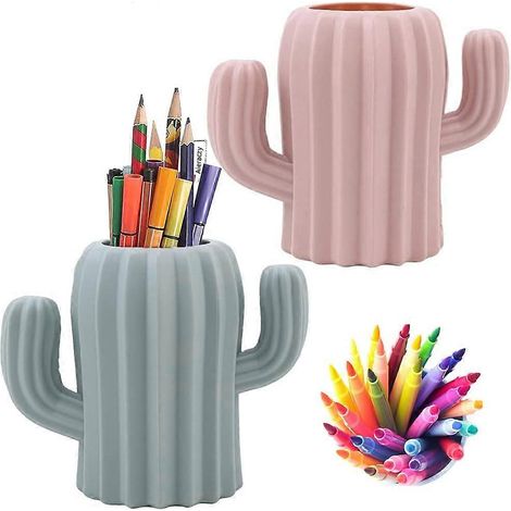 Pot à crayons, porte-stylos de bureau (2 pièces), pot de rangement, pot à pinceaux de maquillage (1/4)