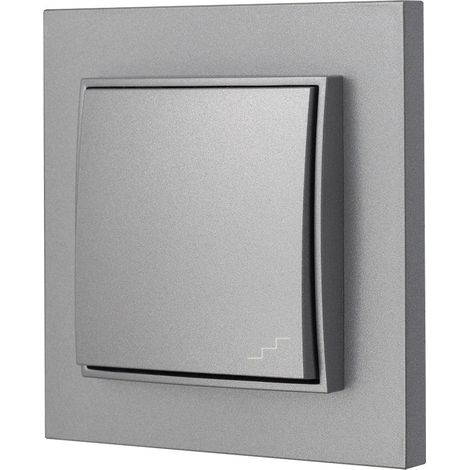 Interrupteur d'escalier avec cadre Karlik Mini couleur argent (1/4)