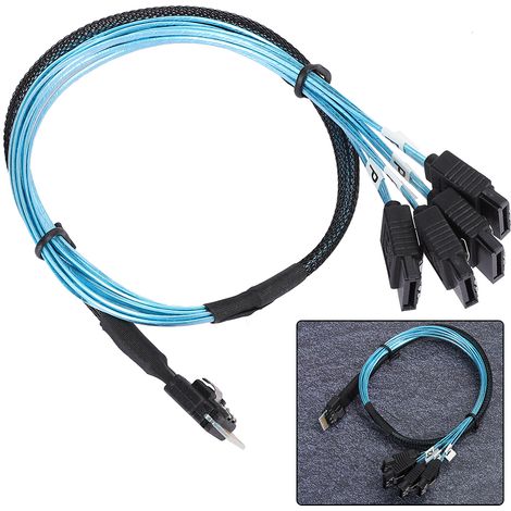 12 Gbit/s MINI SAS 38-Pin SFF-8654 auf 4 x SATA Datenübertragungskabel für Server