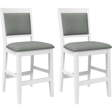 Maison Exclusive - Sgabelli da Bar con Cuscini 2 pz Bianco Legno Massello di Hevea