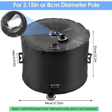 1 Sac lestage parasol, Polyester 1200D, 2 poignées, Capacité 45 kg, Jardin Terrasse (1/4)