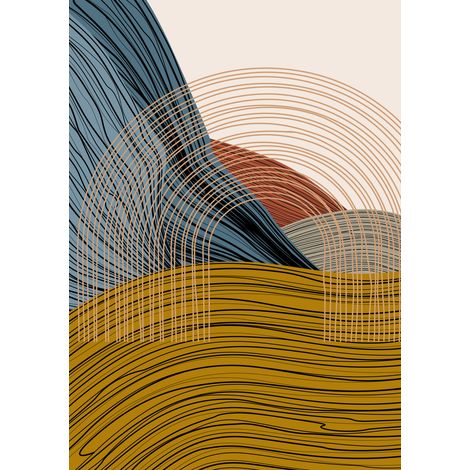 Papier peint panoramique - Paysage Boho - 130 cm x 184 cm (1/2)