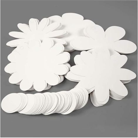 Fleurs en papier - 5 designs - Blanc - 20 cm - 100 pcs - Décoration intérieure