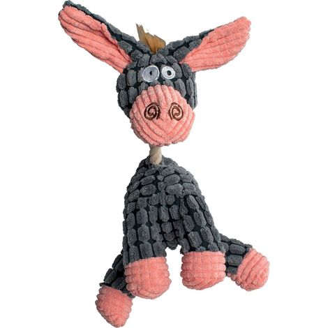 Âne en peluche et corde : 23 cm