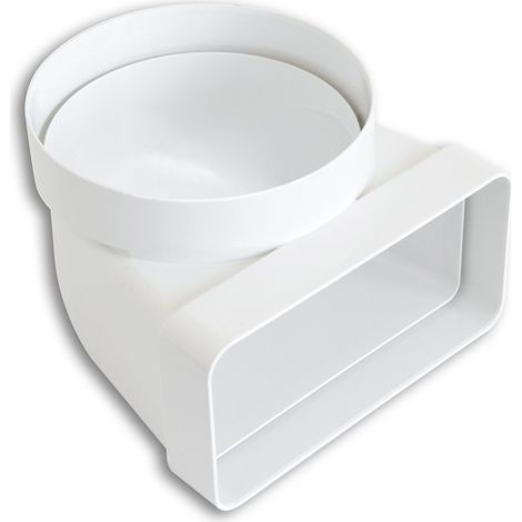 La Ventilazione CGV126B Curva Verticale in ABS da Tubo Tondo a Rettangolare, 100 mm - 120x60 mm (1/4)