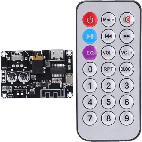 Récepteur Audio Bluetooth 5.0 Sans Fil avec Décodeur Intégré et Amplificateur Stéréo Professionnel, Module pour Système Audio Voiture et Maison avec Télécommande XY-WRBT et Interface Type-C.