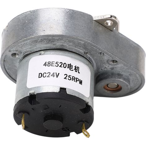 Moteur à engrenages 24 V CC, en alliage d'aluminium, à verrouillage automatique, réduction de vitesse, bobine en laiton, 48E520, 25 tr/min (1/5)