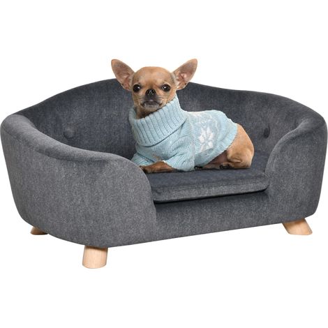 Niche pour petits chiens (10 kg max.) avec coussin, 70 x 47 x 30 cm - Gris anthracite