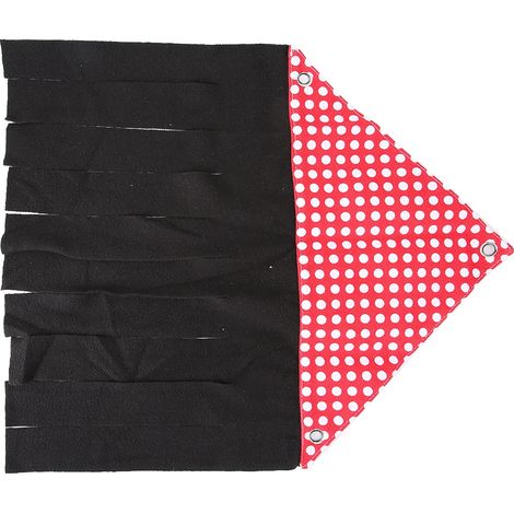 Hamac suspendu d'angle avec pompons pour oiseaux, perroquets et hamsters (à pois et noir) (1/5)