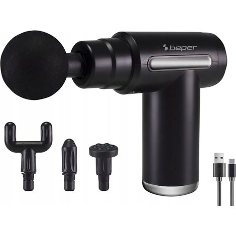 Beper P302MAS002, masajeador de percusión recargable, negro (1/4)