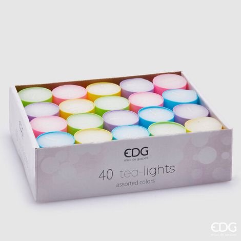 EDG Enzo De Gasperi Tealight 5 Ass. 40pz H.2,3 D.3,8 C3 Multicolor