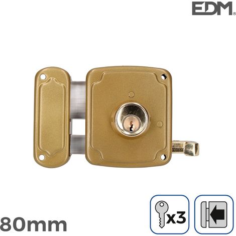 Serratura edm 85265 acciaio 80 mm sinistra resistente alle intemperie