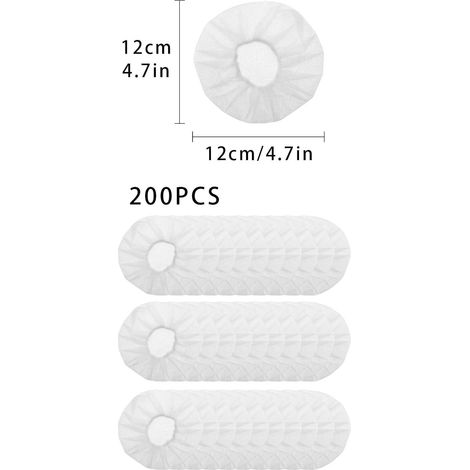 200 Housses de Écouteurs Couvre, Housse Casque Audio, Couvre-Oreillettes pour Casque, Housses d'Écouteurs Extensibles en Tissu Non Tissé, adaptées aux Casques de 11 à 12 cm de Large (Blanc)