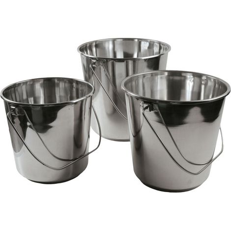 Set di 3 secchi in acciaio inossidabile da 8, 12 e 16 litri