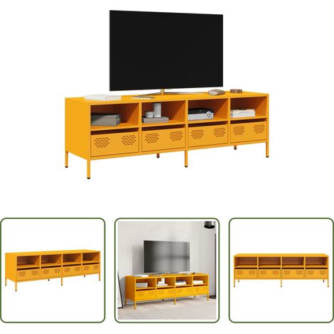 vidaXL Kaltgewalzter Stahl - TV-Schrank Senfgelb 135x39x43,5 cm Kaltgewalzter Stahl (1/5)