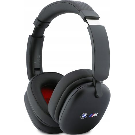 Auriculares Bluetooth supraaurales con logotipos impresos de BMW, color negro. (1/4)
