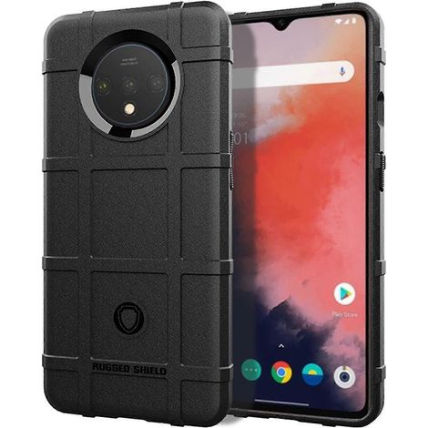 Coque souple en TPU pour OnePlus 7T avec grille carrée offrant une protection antichoc