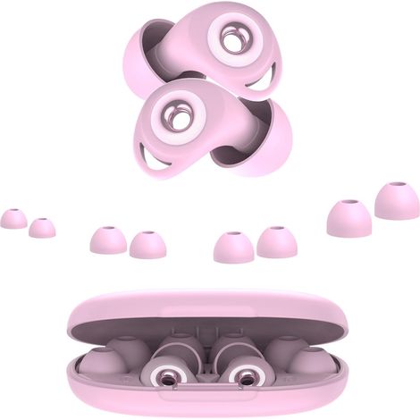 Tappi per le orecchie per dormire, riduzione del rumore 45 dB, 4 misure (XS/S/M/L)  Morbidi e riutilizzabili, 8 inserti in 4 misure (XS/S/M/L), tappi per le orecchie in silicone per aerei, concerti, r (1/5)