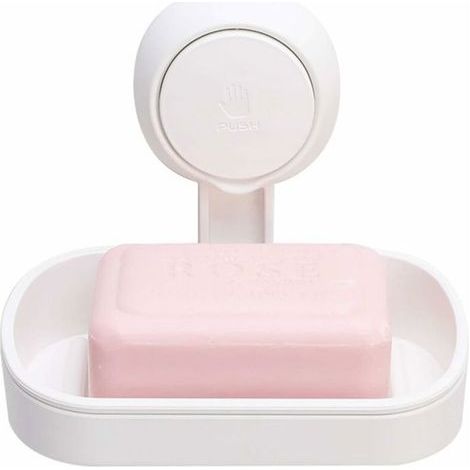 Porte Savon à Ventouse Ventouse Savon sans -Blanc Perçage & Réutilisable 1 Seconde d'Installation Porte Savon Douche Charge 5KG