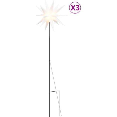 3 pcs Lumières de Noël,Décoration de Noël avec piquets LED pliable blanc 57 cm CFW24956 (1/5)