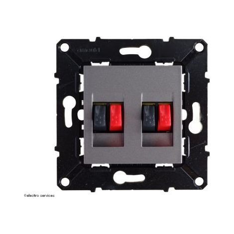 Prise haut-parleur double Evolution Arnould  Finition: Magnesium (1/2)