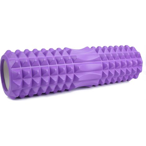 Rouleau de yoga creux en mousse violet, barre de massage pour relaxation musculaire, bâton de fitness pour fascia, accessoire de sport. (1/5)
