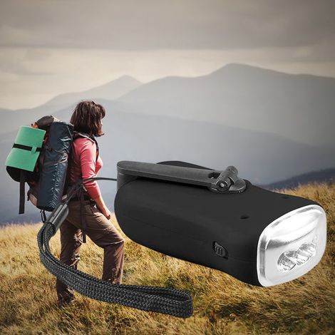 Lampadaire LED Portable à Manivelle Dynamo & Panneau Solaire Mini Energie Sauvegarde Camping ABS 3 LEDs 3.6V/40mAH (1/5)