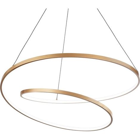 Ideal Lux OZ Plafonnier LED intégré 80 cm en laiton 2700 K