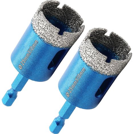 Diamantbohrer 25mm(2pcs), Sechskant-Schaft Diamant Lochsäge Bohrer Set für Feinsteinzeug Keramik Stein Granit Marmor (1/5)