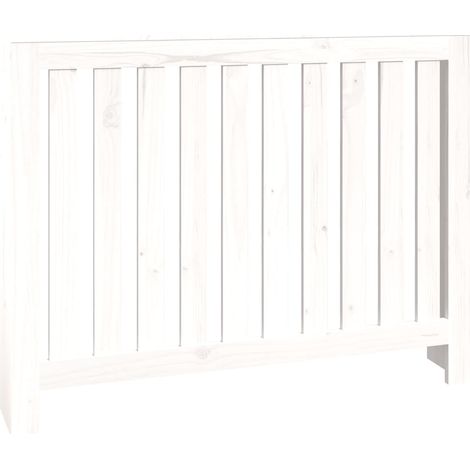 Cache-radiateur Blanc 108,5x19x84 cm Bois massif de pin