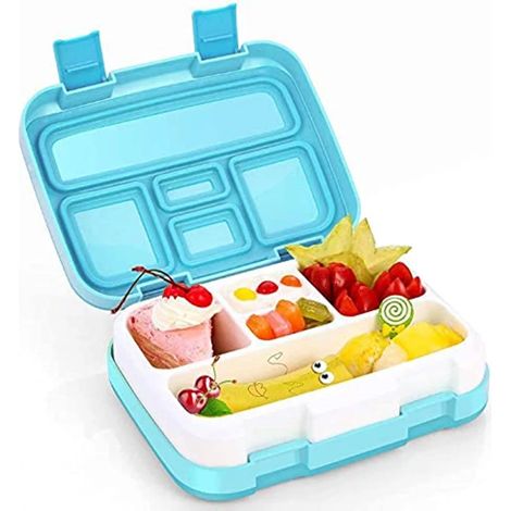 Caja bento a prueba de fugas para niños, 5 compartimentos, sin BPA, apta para lavavajillas, apta para alimentos (1/5)