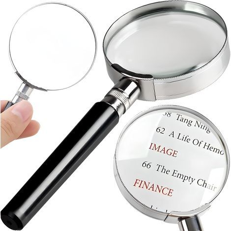 Grande lente d'ingrandimento per la lettura, ingrandimento manuale per libri scientifici, giornali, lettura, insetti, lente d'ingrandimento (1/5)