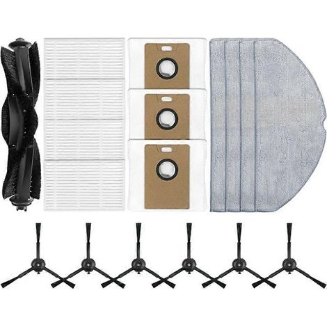 18-teiliges Set Ersatzteile für RV30 Max / RV30 / RV20 Max / RV20 Staubsauger: Hauptbürste, Seitenbürste, Filter, Wischmopp, Staubbeutel