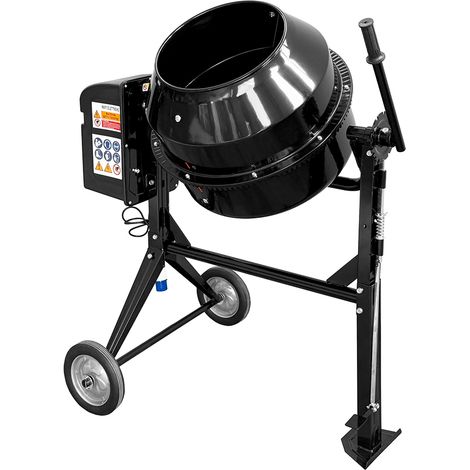 Betoniera elettrica a bicchiere SOGI BEM-120 - capacità 120 L - motore 550 W - per calcestruzzo, malta e intonaco - nera (1/5)