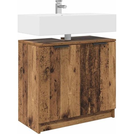 Meuble Lavabo Rétro en Bois, 64.5 x 33.5 x 59 cm (1/5)